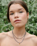 Ethereal Sapphire Necklace with Citrine charm