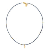 Ethereal Sapphire Necklace with Citrine charm