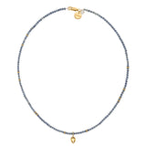 Ethereal Sapphire Necklace with Citrine charm