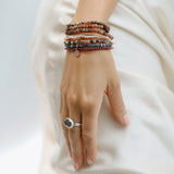 Kashgar Amuleto Wrap Garnet Bracelet - Small Bead