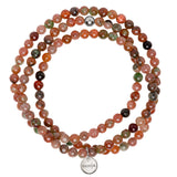 Kashgar Amuleto Wrap Garnet Bracelet - Small Bead